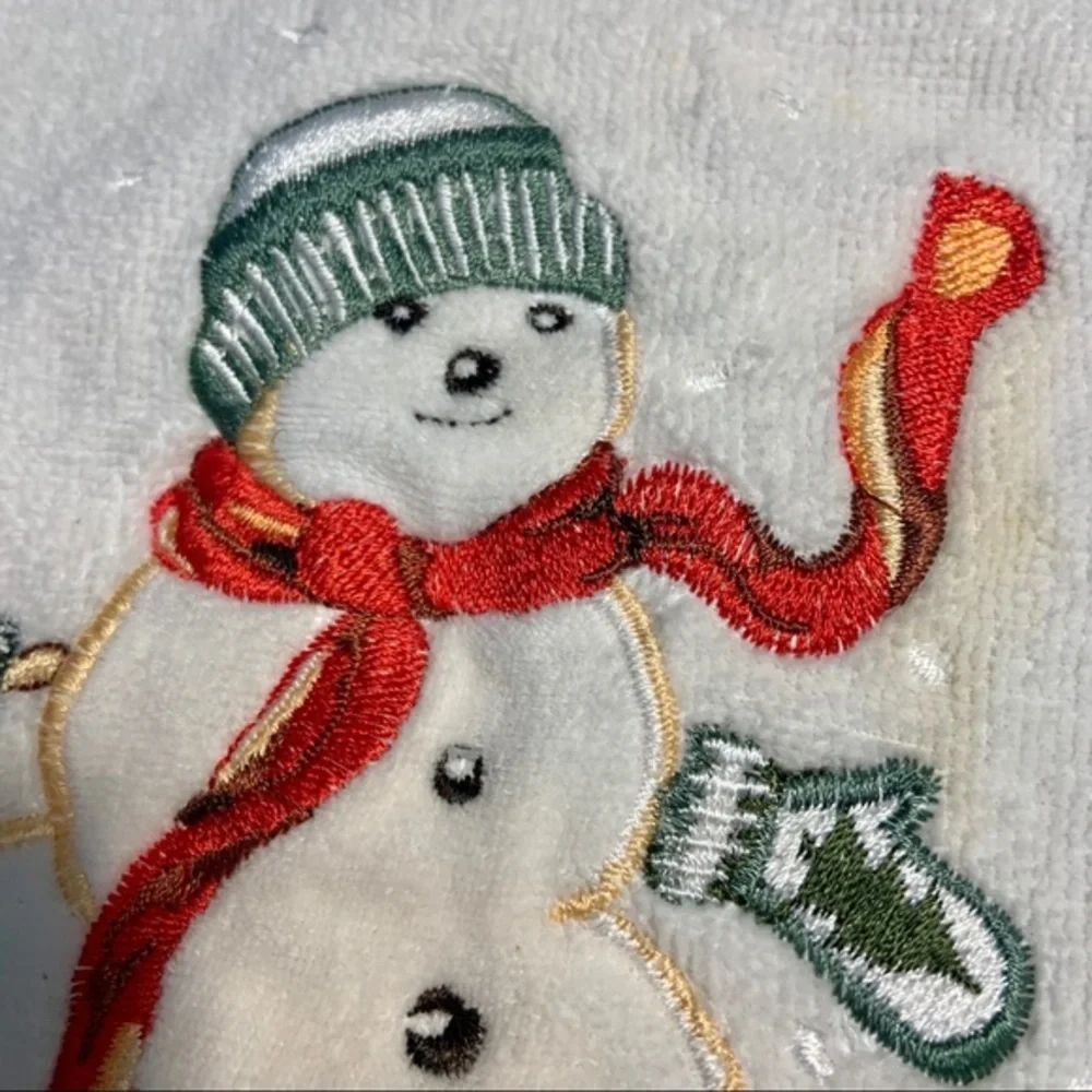 Vintage 1978 Avanti Snowman Christmas Bath Towels